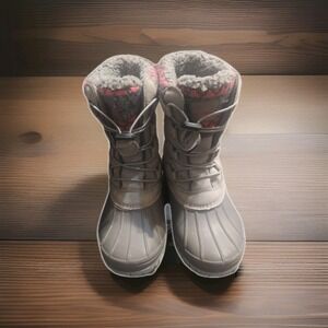 RedHead Lucerne Gray Pink Insulated Waterproof Snow Boots Kids Girls Size 2-3